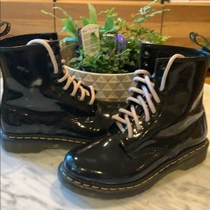 Womens Dr. Martens 8-Eye Boot Black patent leather
